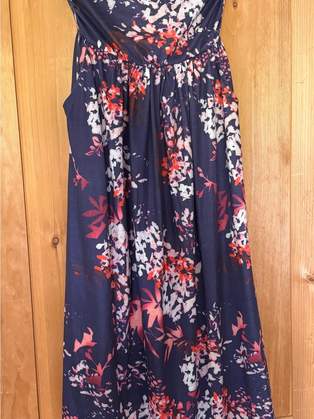 Navy Floral Maxi Skirt - Women's Printed Summer Skirt with pockets!